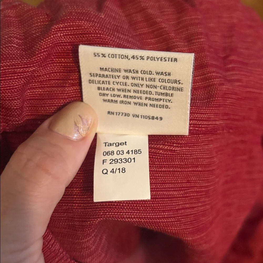 Threshold Curtains, Red, Good Used Condition, ~ 51 in x 83 in